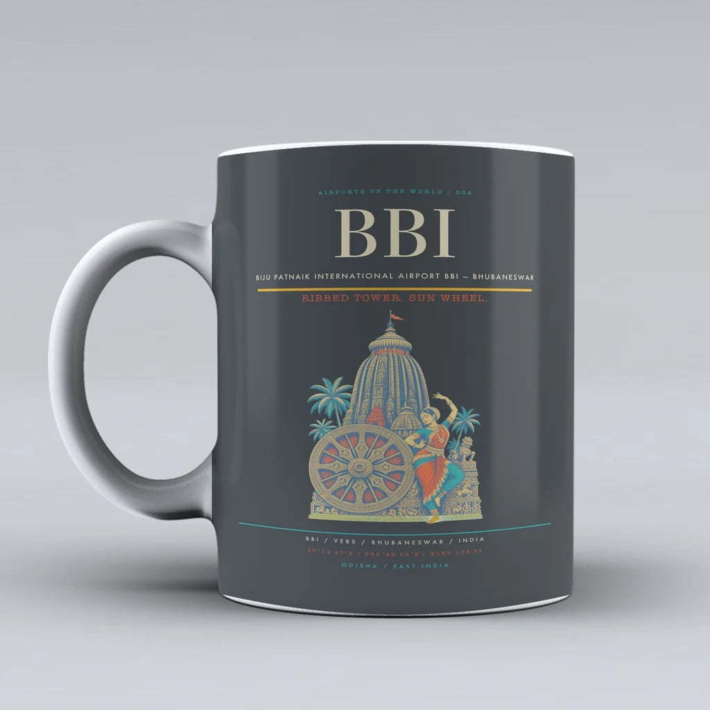 Patnaik International Airport BBI — Bhubaneswar Mug design on gray biju