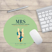 Thumbnail for Marseille Provence Airport (MRS) design on light green round mouse pad