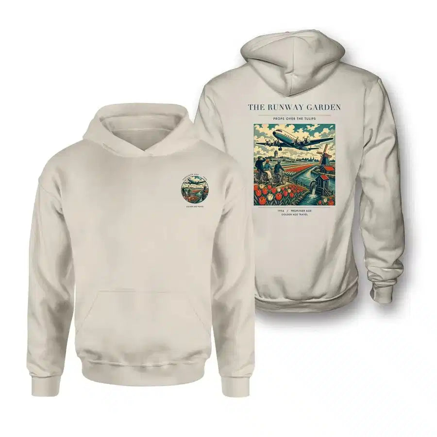 VINTAGE G4089 - The Runway Garden - Double-Side Hoodie design on khaki double side