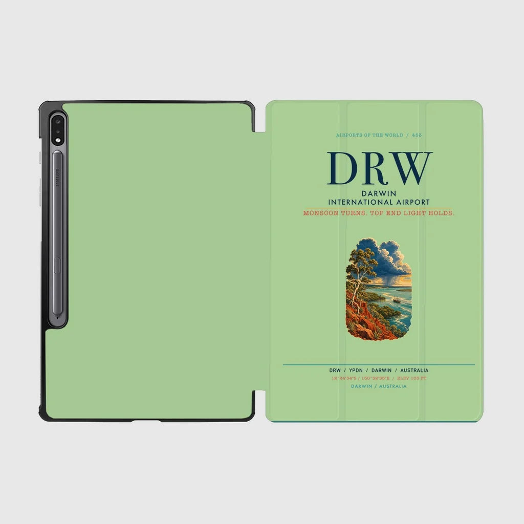 Darwin International Airport (DRW) design on light green samsung tablet tablet case