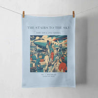 Thumbnail for VINTAGE G4214 - The Stairs To The Sky - Designed Towels design on lightblue