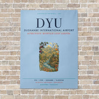 Thumbnail for Dushanbe International Airport DYU vertical canvas print - no frame - light blue background