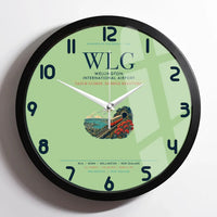 Thumbnail for Wellington International Airport (WLG) design on light green framed wall clock