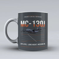 Thumbnail for MC-130J COMMANDO II design on gray ceramic mug, double-side print