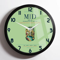Thumbnail for Merida International Airport (MID) design on light green framed wall clock