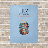 Thumbnail for Ibiza Airport IBZ vertical canvas print - no frame - light blue background