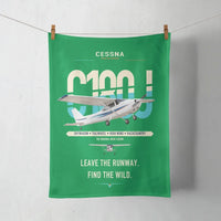 Thumbnail for Cessna 180J Skywagon design on green towel