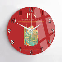 Thumbnail for Poitiers–Biard Airport (PIS) design on red no frame wall clock
