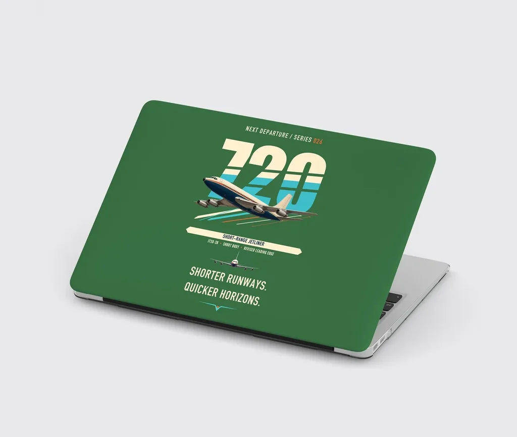 Boeing 720B design on green MacBook case