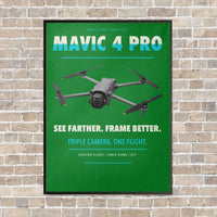 Thumbnail for DJI Mavic 4 Pro vertical canvas print - framed - green background