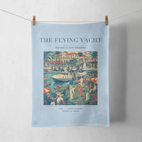 Thumbnail for VINTAGE G4075 - The Flying Yacht - Designed Towels design on lightblue