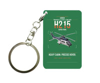 Thumbnail for Airbus H215 design on green designed key chain, double-side print