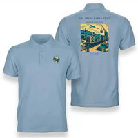 Thumbnail for VINTAGE G4527 - The Spare Parts Train - Double-Side Polo T-Shirt design on lightblue