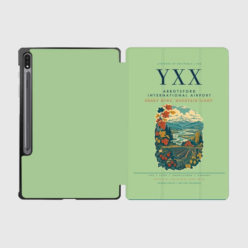 Abbotsford International Airport (YXX) design on light green samsung tablet tablet case