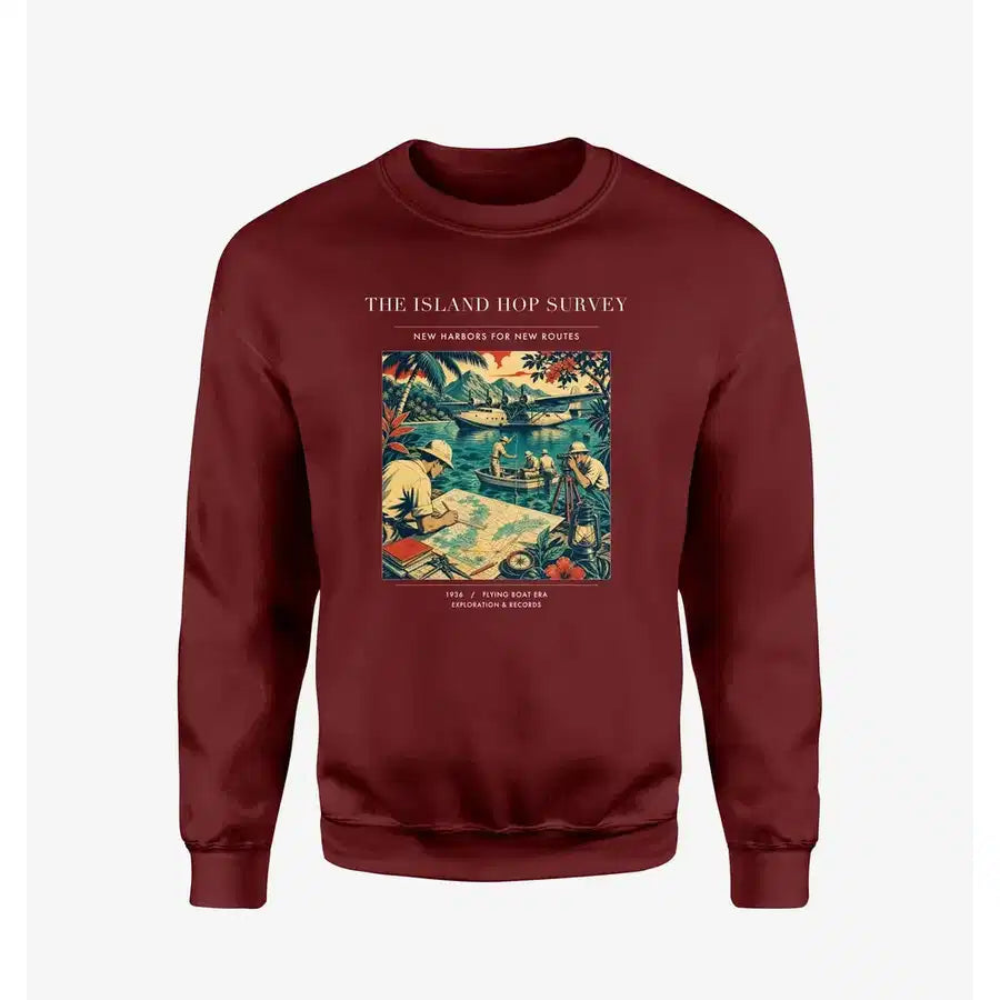 VINTAGE G4209 - The Island Hop Survey - Designed Sweatshirts design on winered