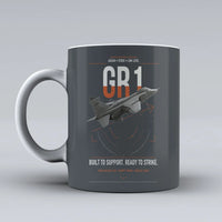 Thumbnail for SEPECAT Jaguar GR1 design on gray ceramic mug, double-side print