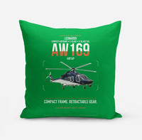 Thumbnail for Leonardo AW169 design on green pillow
