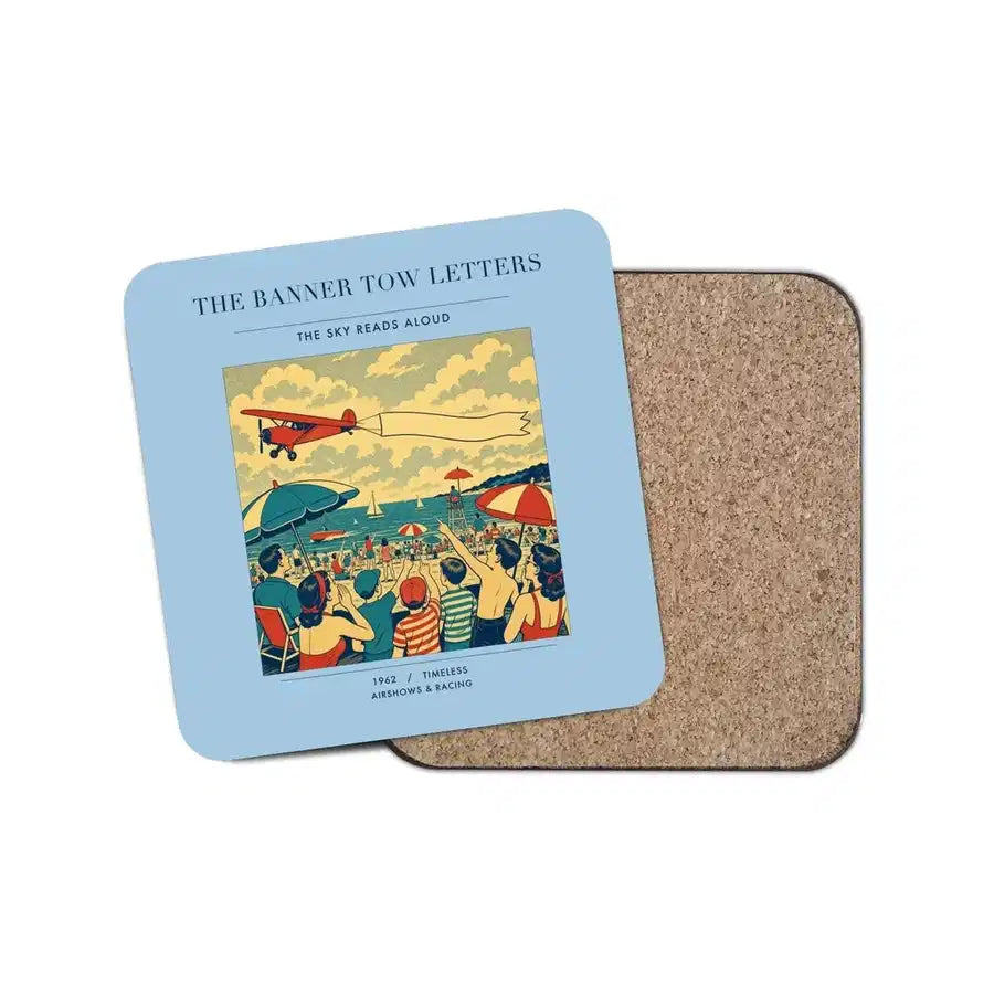 The Banner Tow Letters - Designed Coasters design on light blue 1-piece