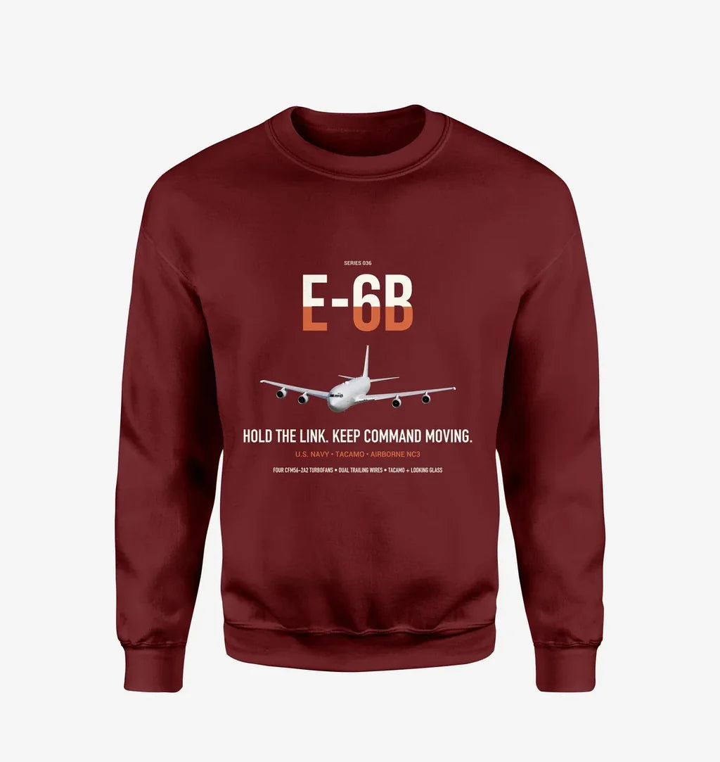 E-6B Mercury design on wine red sweatshirt