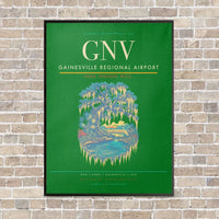 Thumbnail for Gainesville Regional Airport GNV vertical canvas print - framed - green background