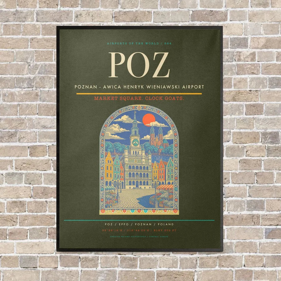 Poznan - awica Henryk Wieniawski Airport POZ - Canvas Framed - Green Army