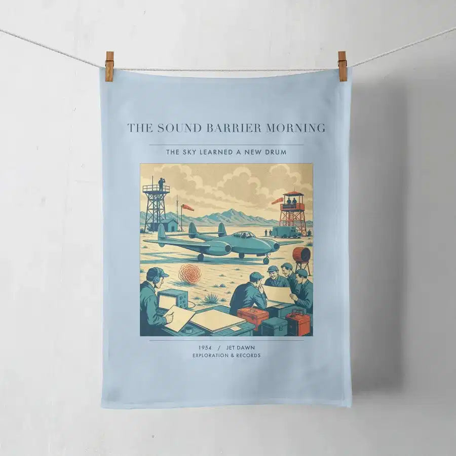 VINTAGE G4459 - The Sound Barrier Morning - Designed Towels design on lightblue