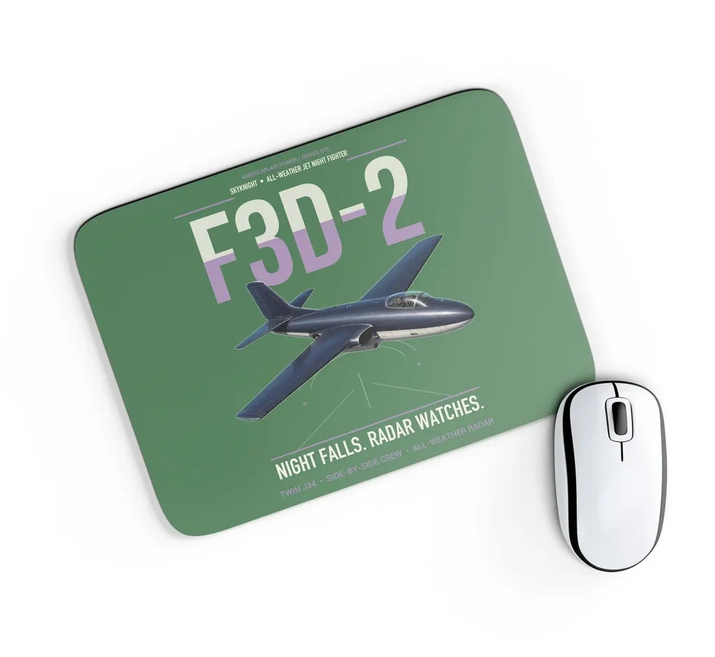 F3D-2 Skyknight design on green rectangle mouse pad