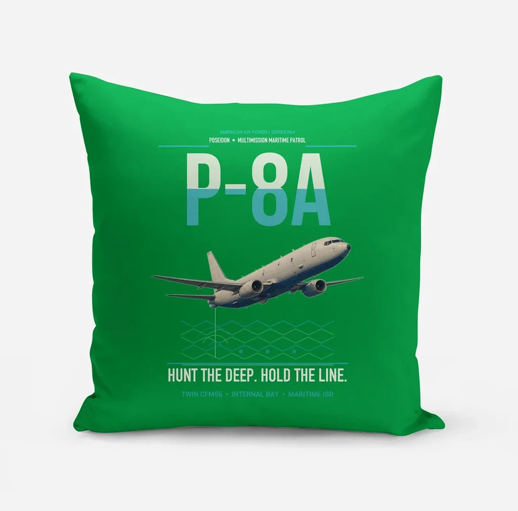 P-8A Poseidon design on green pillow