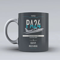 Thumbnail for Piper PA-24-250 Comanche 250 design on gray ceramic mug, double-side print