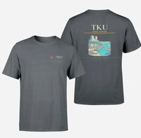 Thumbnail for Turku Airport (TKU) design printed on gray double-side t-shirt