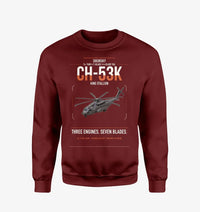Thumbnail for Sikorsky CH-53K King Stallion design on wine red sweatshirt