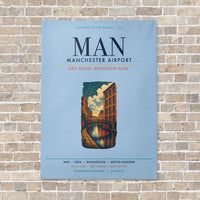 Thumbnail for Manchester Airport MAN vertical canvas print - no frame - light blue background