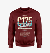 Thumbnail for Cessna 175 Skylark design on wine red sweatshirt