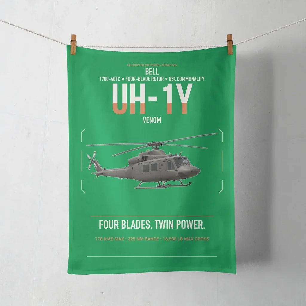 Bell UH-1Y Venom design on green towel