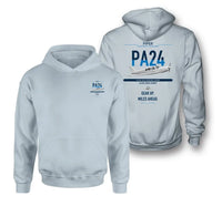 Thumbnail for Piper PA-24-250 Comanche 250 design on light blue double-side hoodie, double-side print
