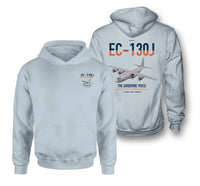 Thumbnail for EC-130J Commando Solo III design on light blue double-side hoodie, double-side print