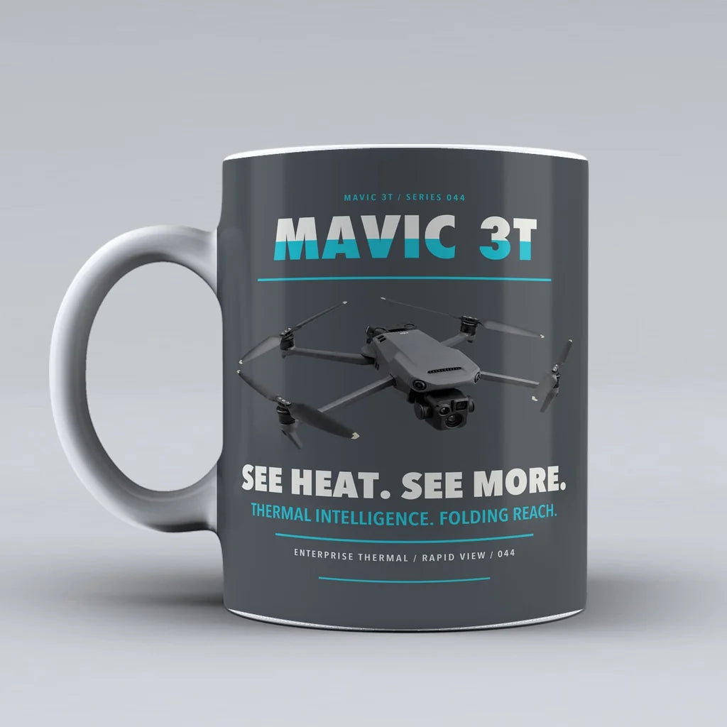 Mavic 3 Thermal Mug design on gray dji