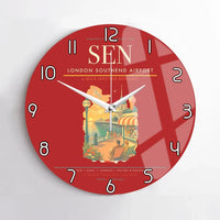 Thumbnail for London Southend Airport (SEN) design on red no frame wall clock