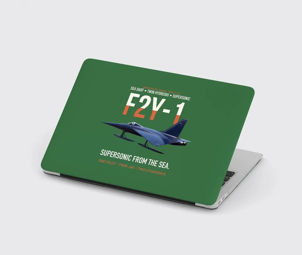 F2Y-1 Sea Dart Supersonic from the Sea design on green MacBook case