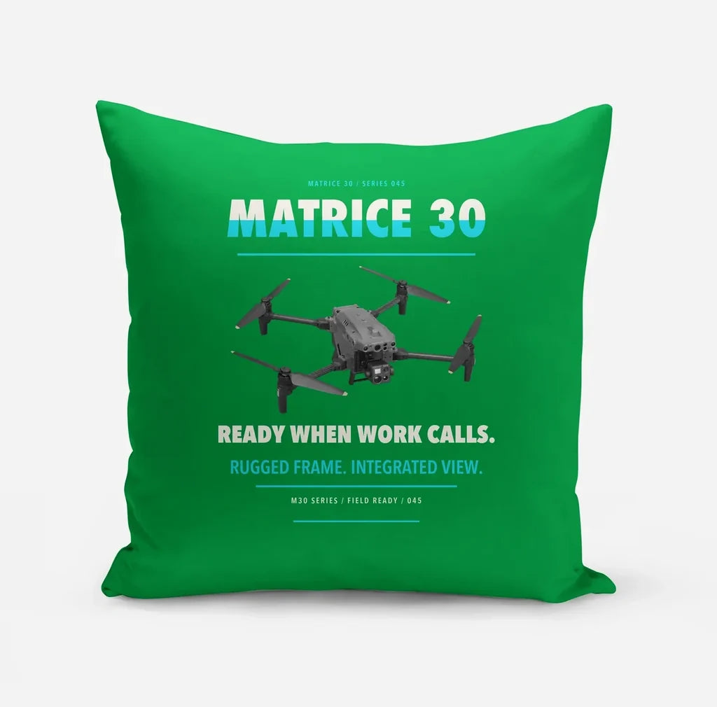 DJI Matrice 30 design on green pillow