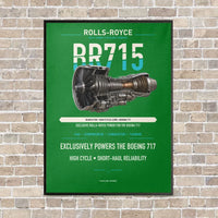 Thumbnail for BR715 vertical canvas print - framed - green background