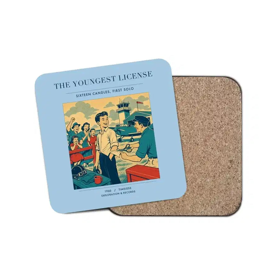 The Youngest License - Designed Coasters design on light blue 1-piece