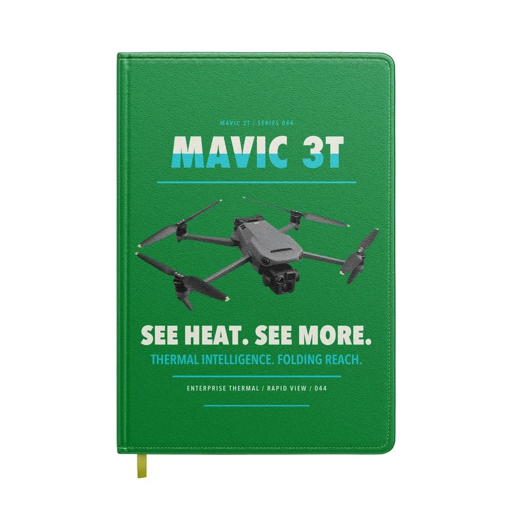 DJI Mavic 3 Thermal design on green notebook