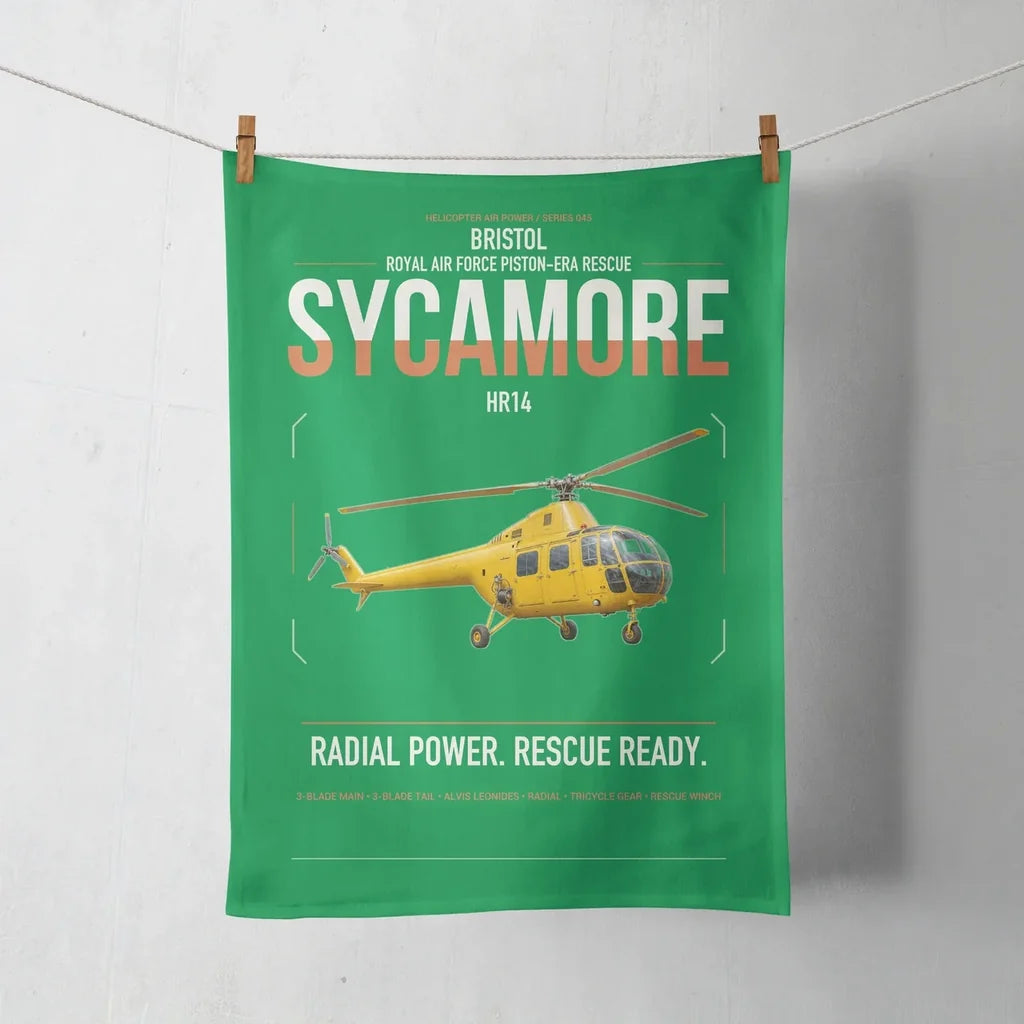 Bristol Sycamore HR14 design on green towel