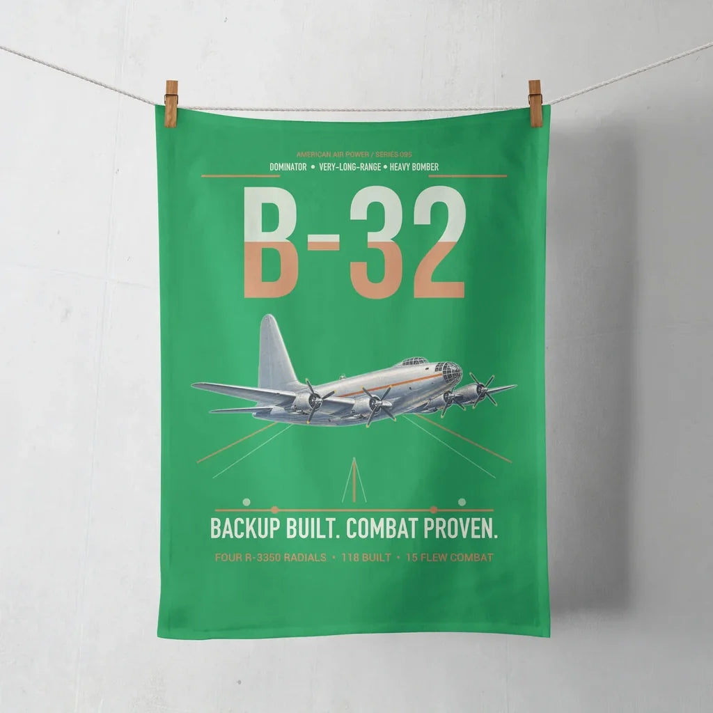 B-32 Dominator design on green towel