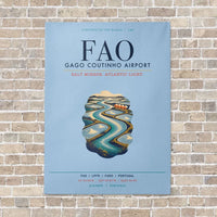 Thumbnail for Gago Coutinho Airport Faro FAO vertical canvas print - no frame - light blue background