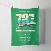 Thumbnail for Boeing 787-8 Dreamliner design on green towel