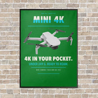 Thumbnail for DJI Mini 4K vertical canvas print - framed - green background