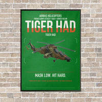 Thumbnail for Airbus Helicopters Tiger HAD vertical canvas print - framed - green background