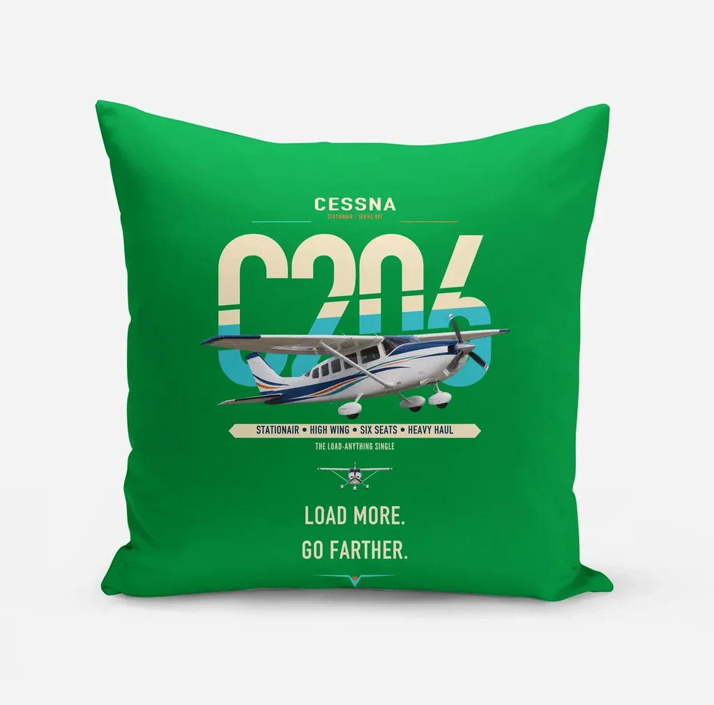Cessna 206 Stationair design on green pillow